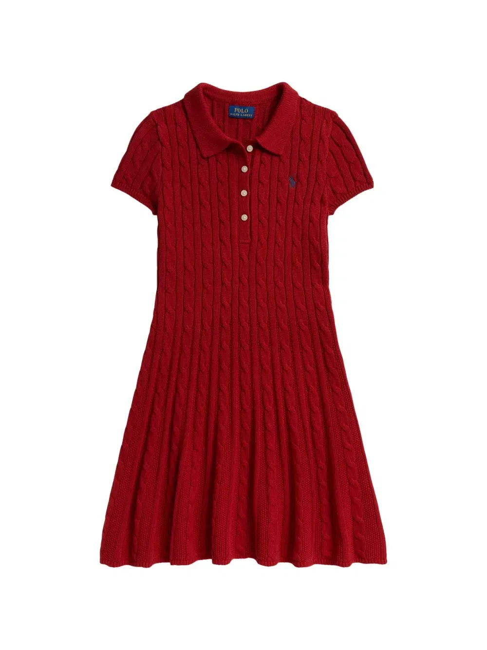 Платье Pony фактурной вязки Polo Ralph Lauren Kids, красный