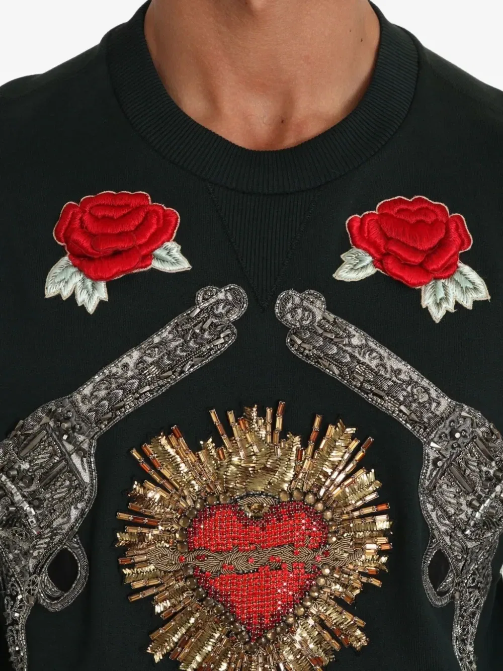 Декорированный свитер Sacred Heart DOLCE & GABBANA, черный — фото 4
