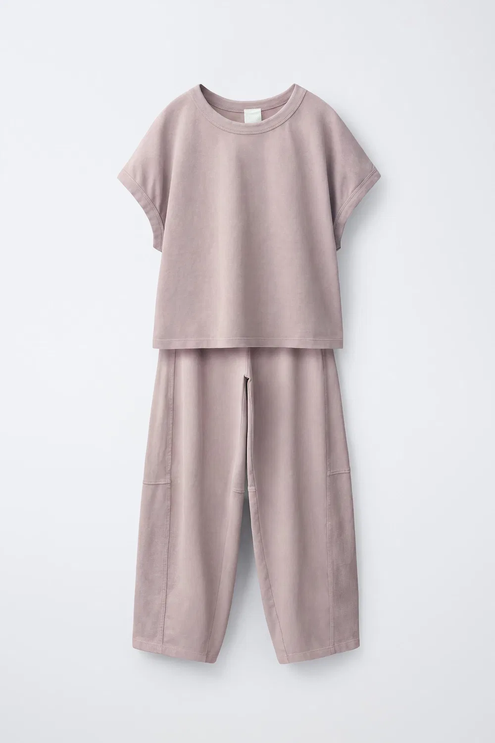 Комплект из футболки с эффектом потертости и брюк-баллонов. ZARA, Faded pink