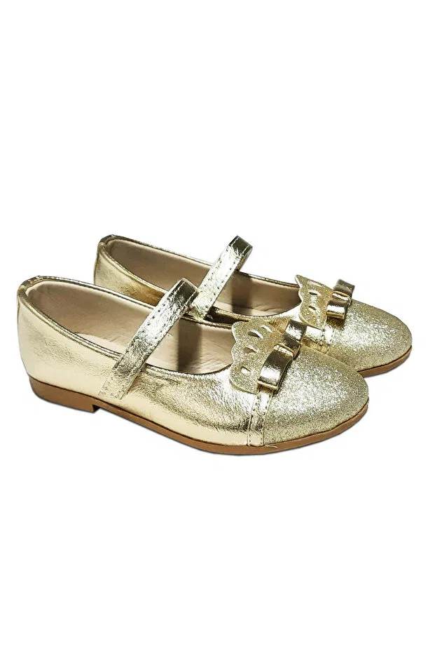 Детские балетки для девочек с бантом Gold Dore Crown Bow Welissa, Gold