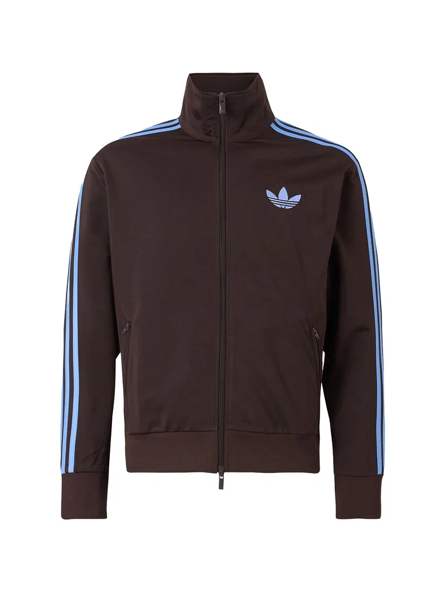 Худи на молнии ADIDAS ORIGINALS темно-коричневого цвета