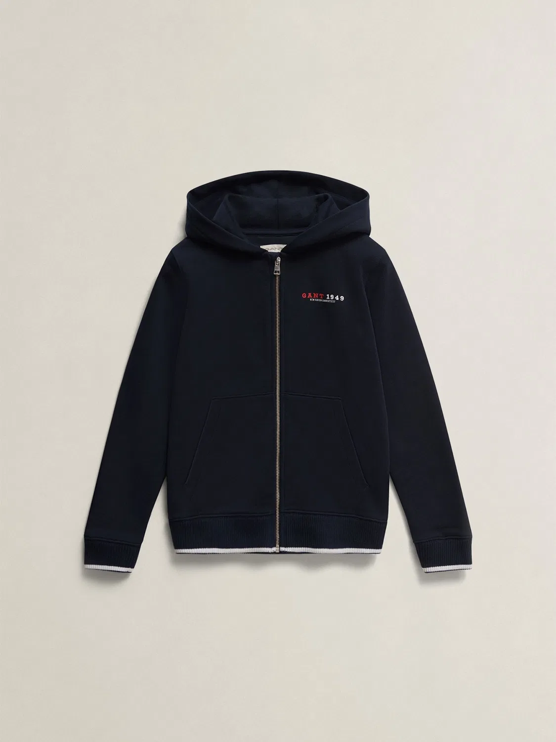 Худи на молнии, коллегиальная графика, GANT, синий