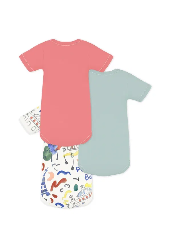 Боди хлопковое Opera de paris unisex 3 pack - body Petit Bateau Coral, Light Blue, светло-голубой — фото 3