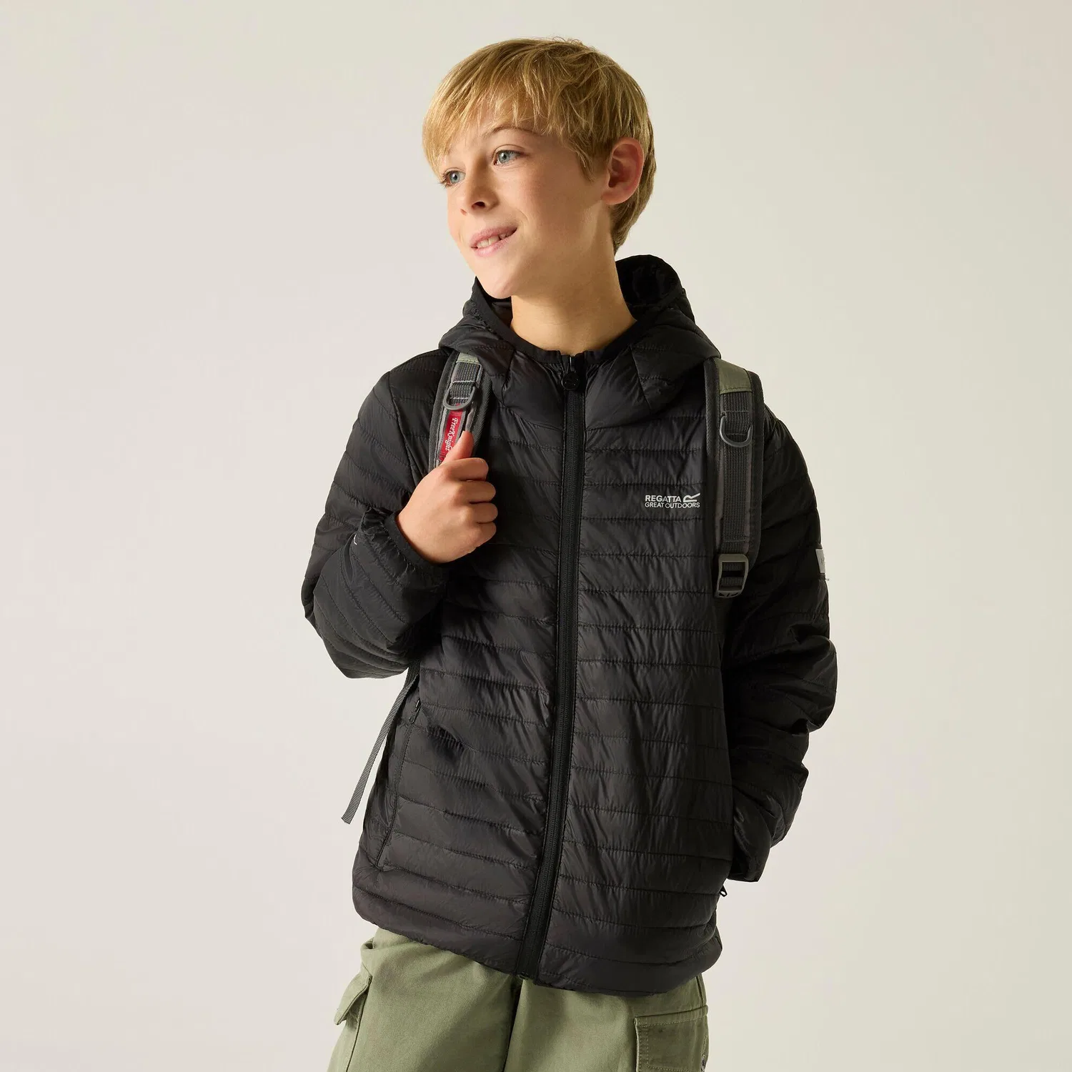 Детская стеганая куртка с капюшоном Hillpack Regatta, Schwarz