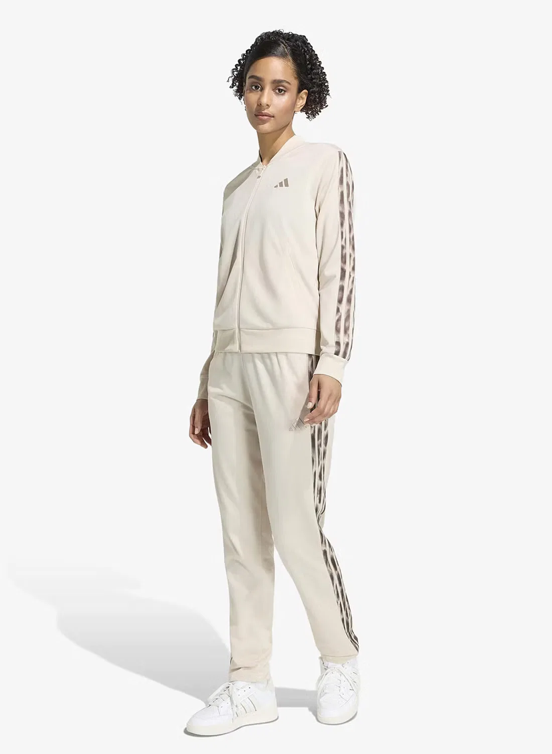 Спортивный костюм с леопардовым принтом 3-Stripes Adidas, коралловый