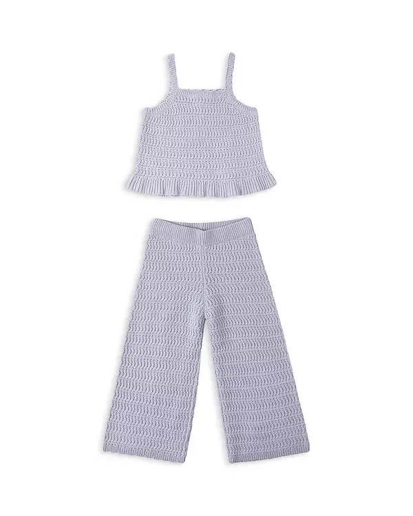 Детский комплект для девочек трикотажный с отделкой крючком Mari Rylee + Cru, Periwinkle