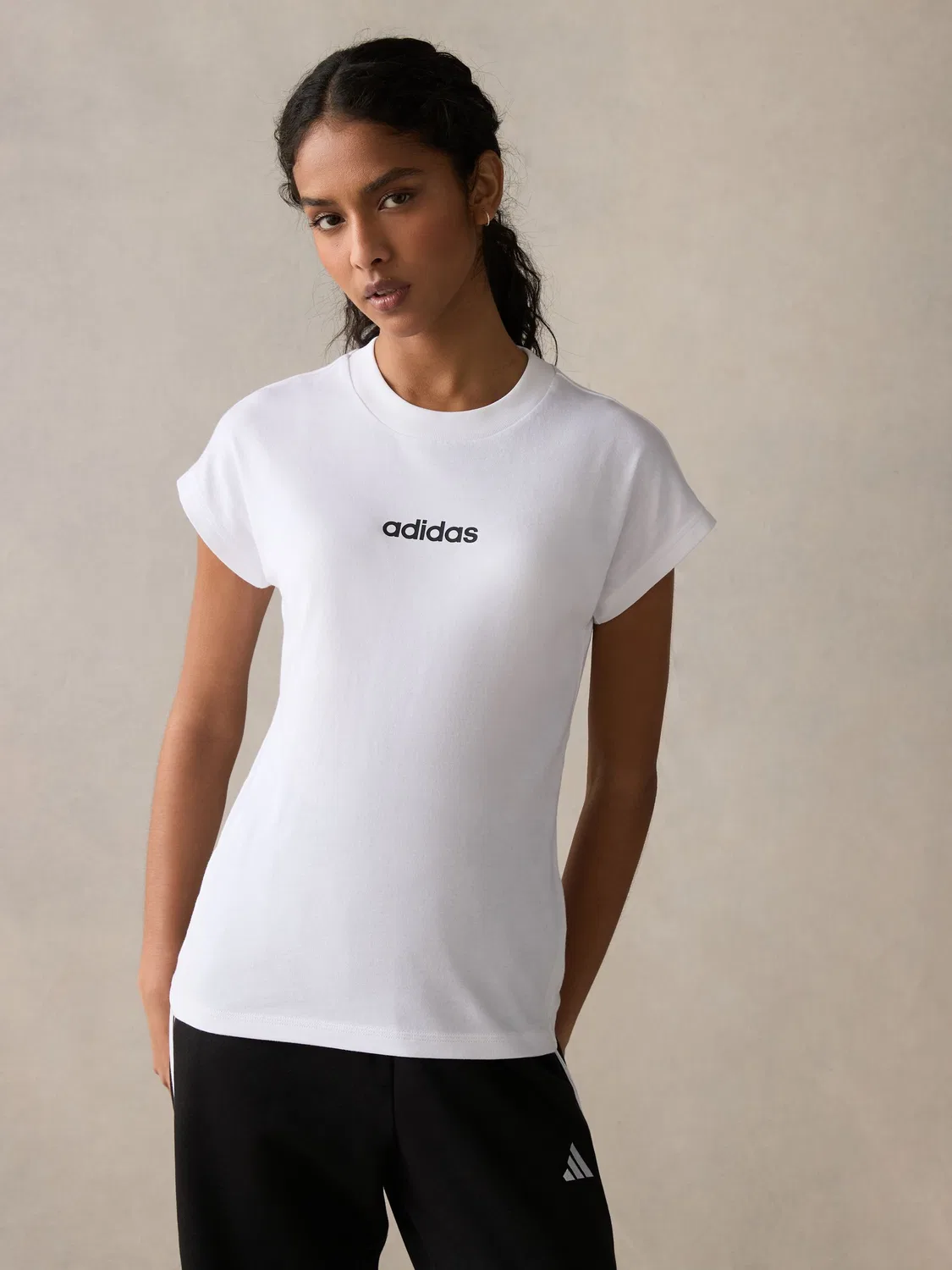Футболка с круглым вырезом, Essentials Single Jersey adidas, белый