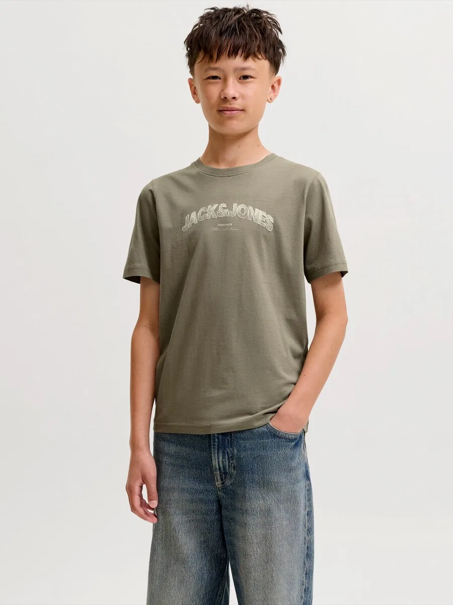 Детская футболка Jack & Jones Junior 'JJAVERY', серо-коричневый/грязно-коричневый цвет