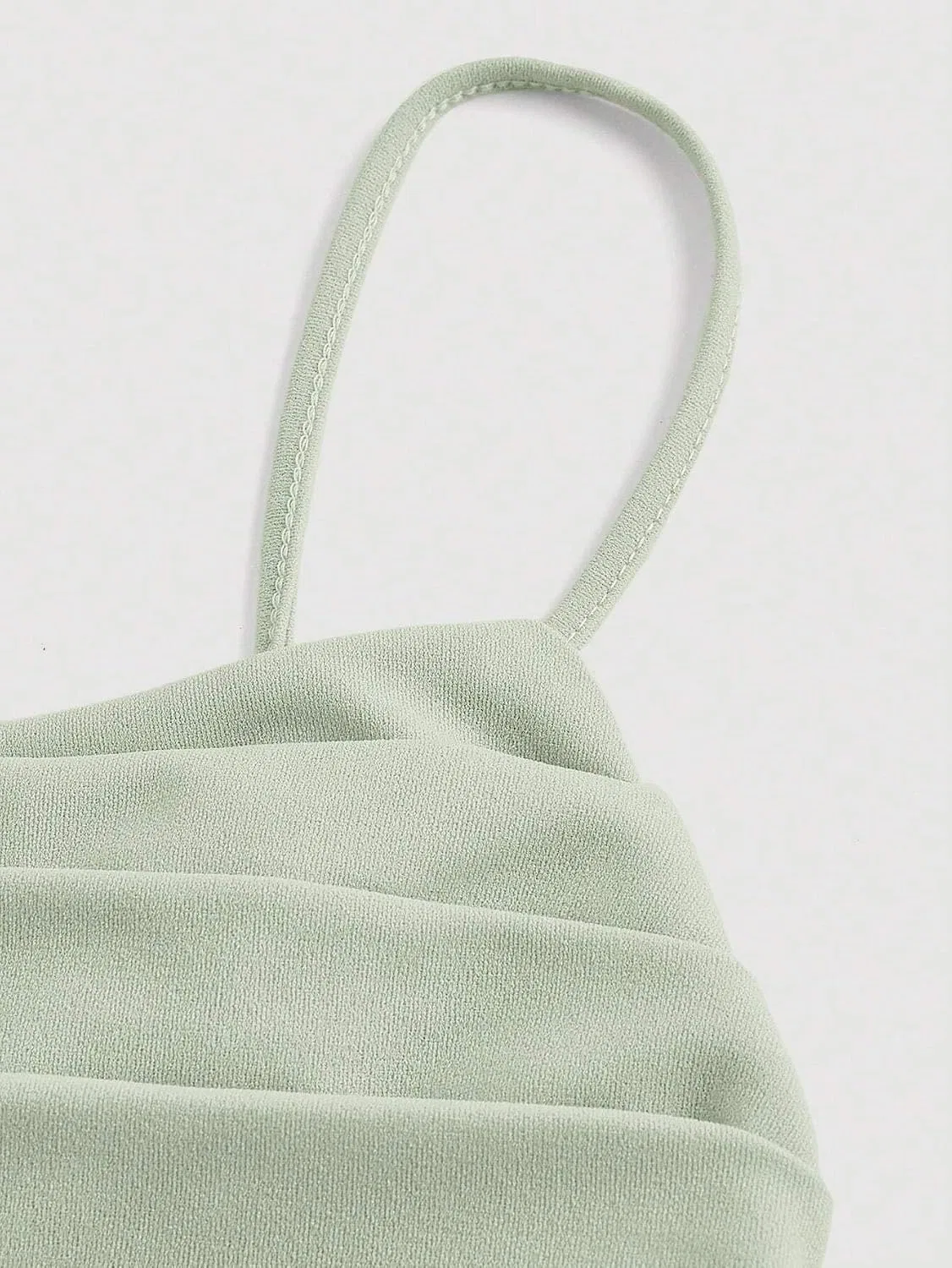 Женское приталенное платье без рукавов с запахом Generic, Mint Green — фото 4