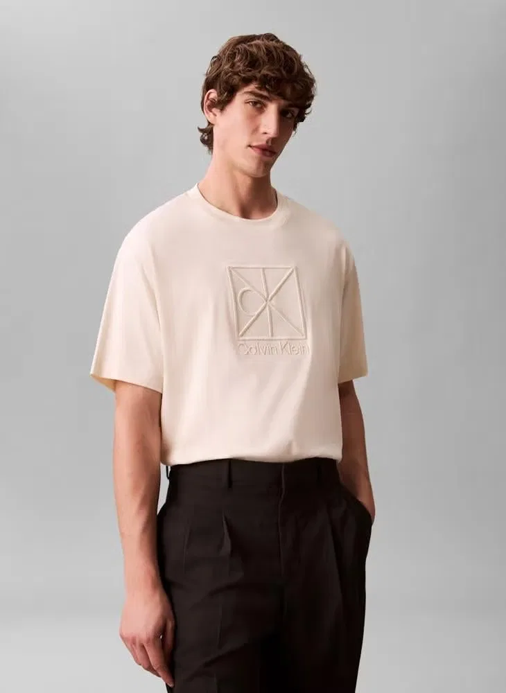 Футболка с вышитым логотипом Relaxed Calvin Klein, белый