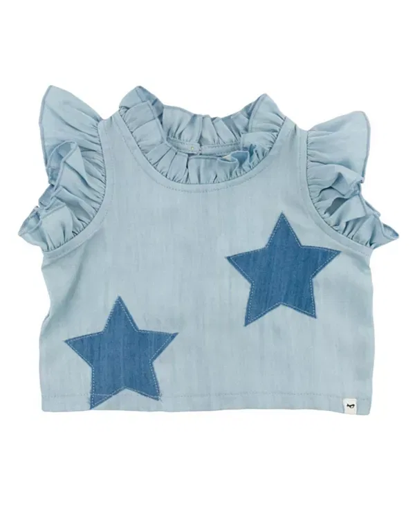 Детский топ без рукавов Lola Stars Applique Oh Baby!, Light Blue