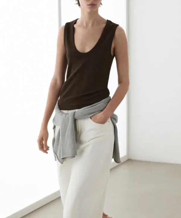 Майка-безрукавка V-образный вырез Massimo Dutti — фото 3