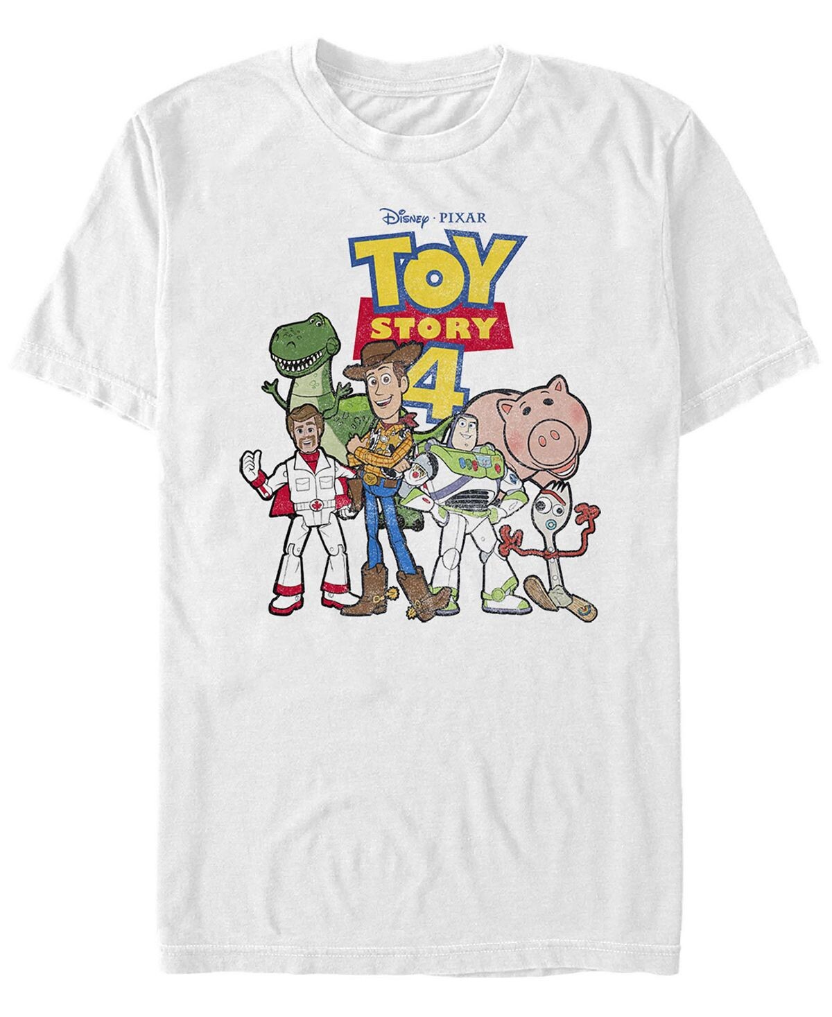 

Мужская футболка с короткими рукавами disney pixar toy story 4 new group shot movie logo poster Fifth Sun, белый