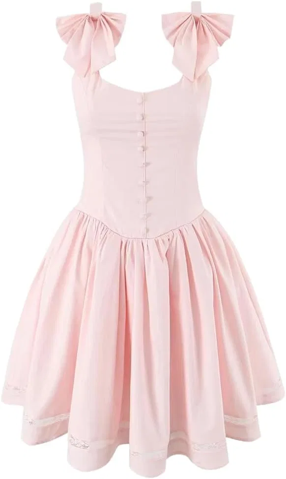 Женское мини-платье с 3D бантом A-line Ball Gown, Pink