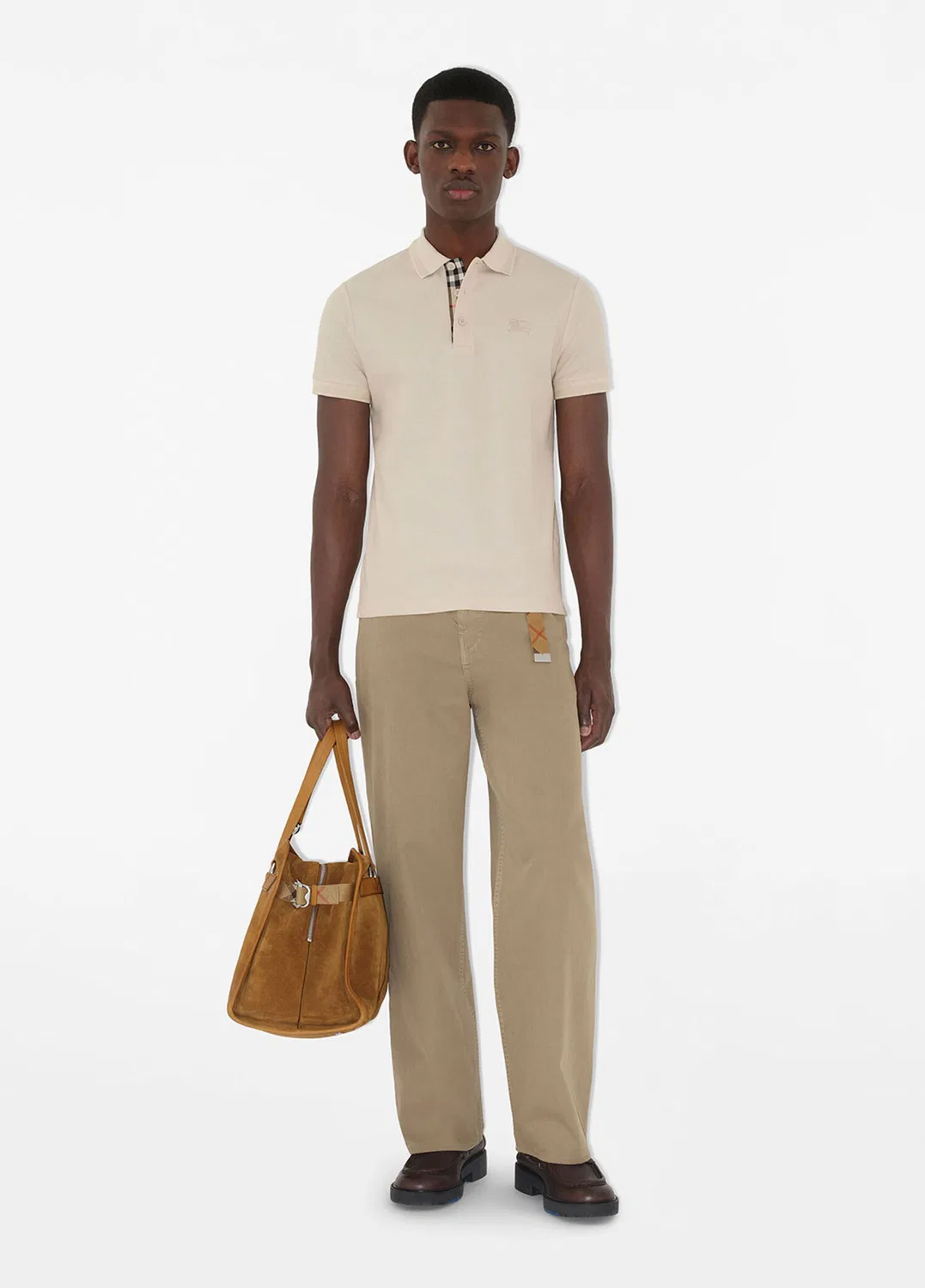 Футболка поло Burberry Cotton, бежевый — фото 2