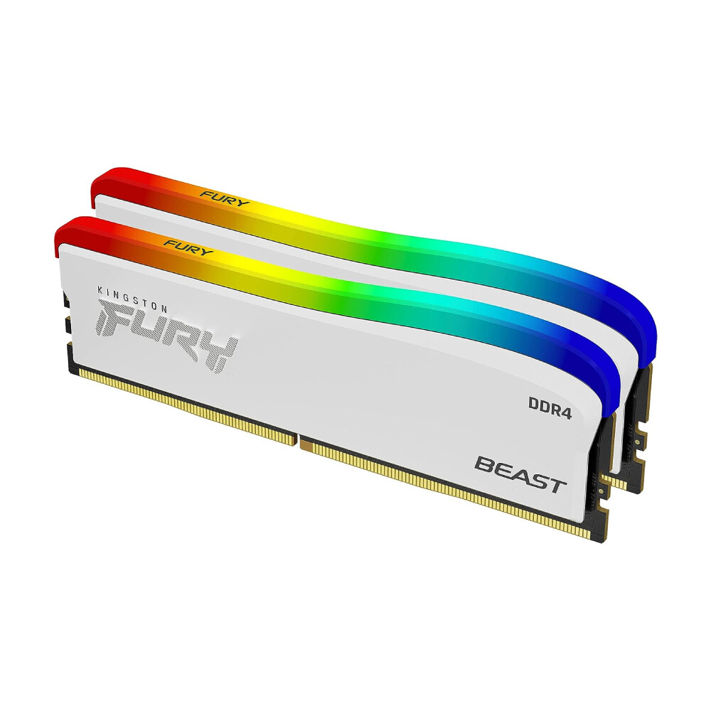 

Оперативная память Kingston Fury Beast RGB Special Edition, 16 Гб DDR4 (2x8 Гб), 3200 МГц, CL16, KF432C16BWAK2/16, белый