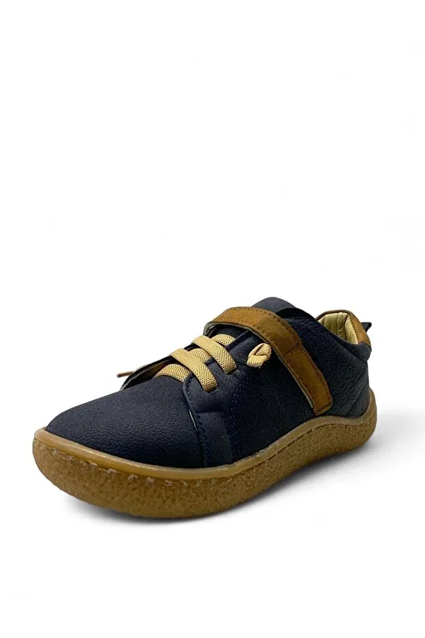 Детские ортопедические туфли для мальчиков на липучке Tuğba Ortopedi, Navy Blue/Taba — фото 3