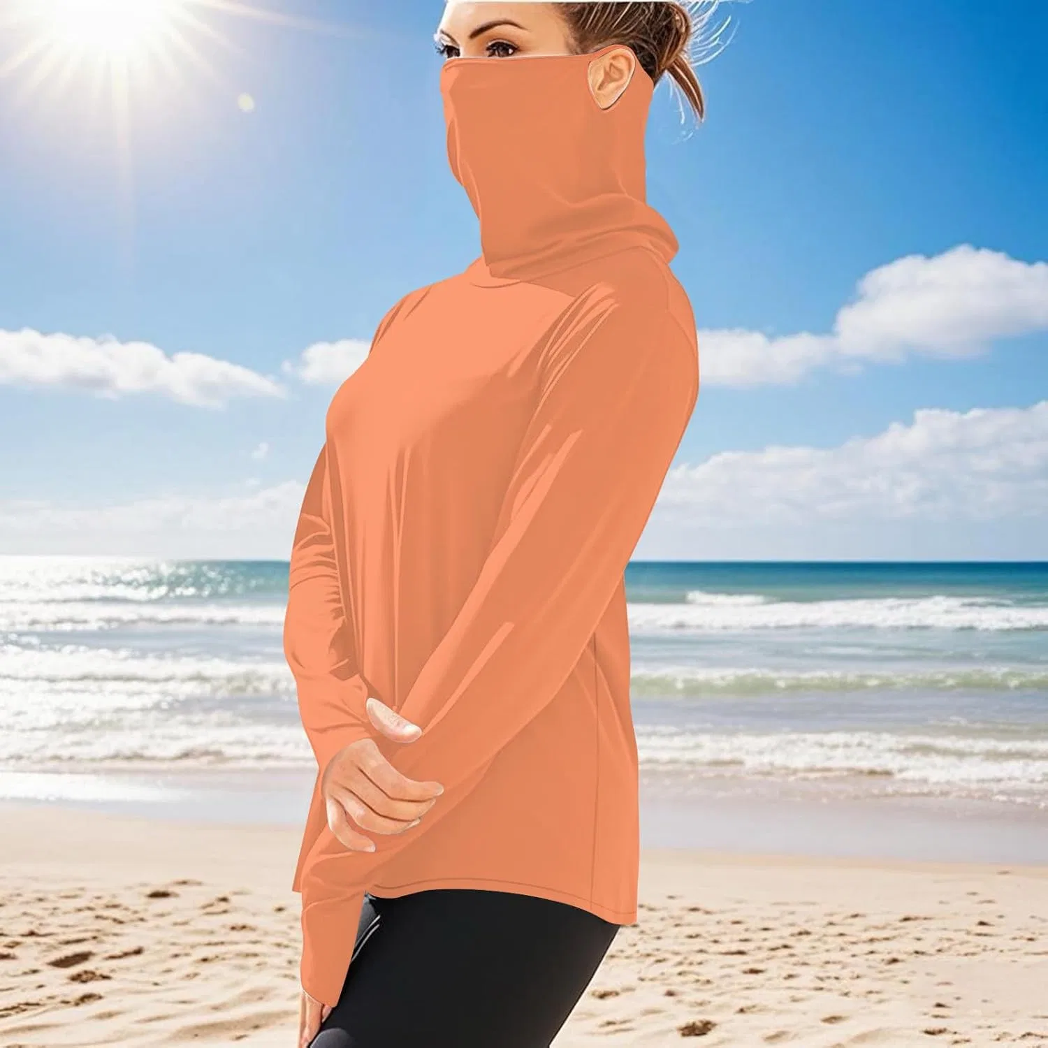 Женская футболка с защитой UPF 50+ Long Sleeve Performance, A-watermelon Red — фото 3