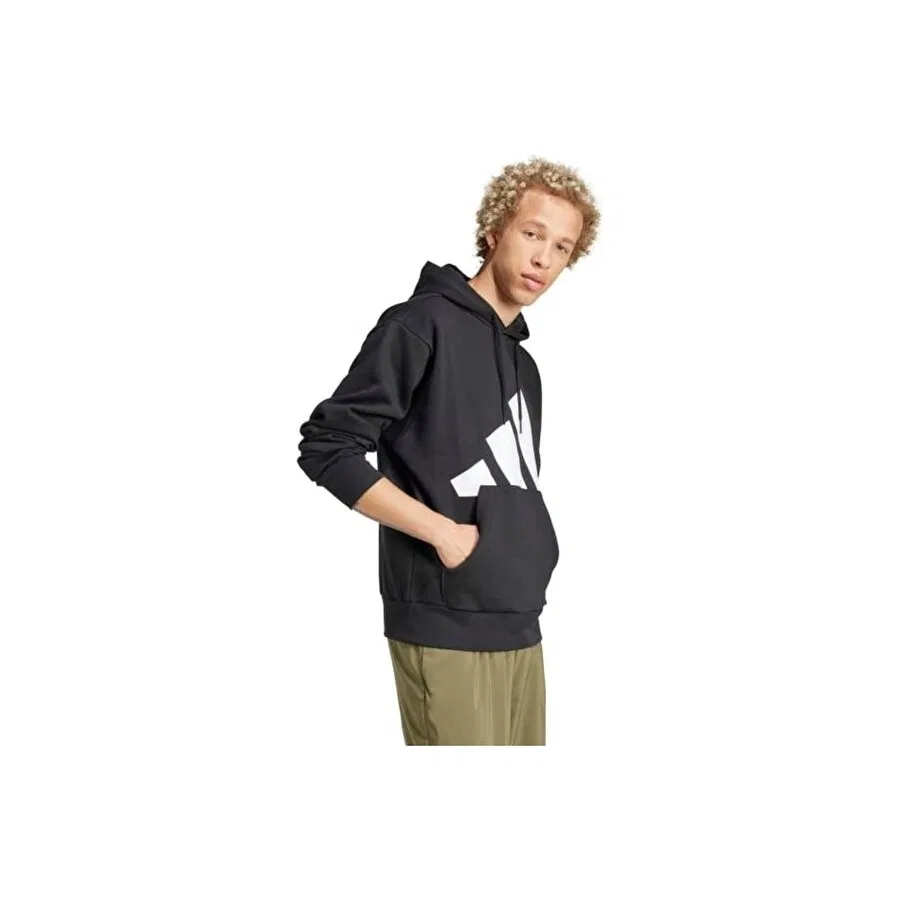 Мужской свитшот с капюшоном adidas M Bl Fl Hd, Черно-белый — фото 3