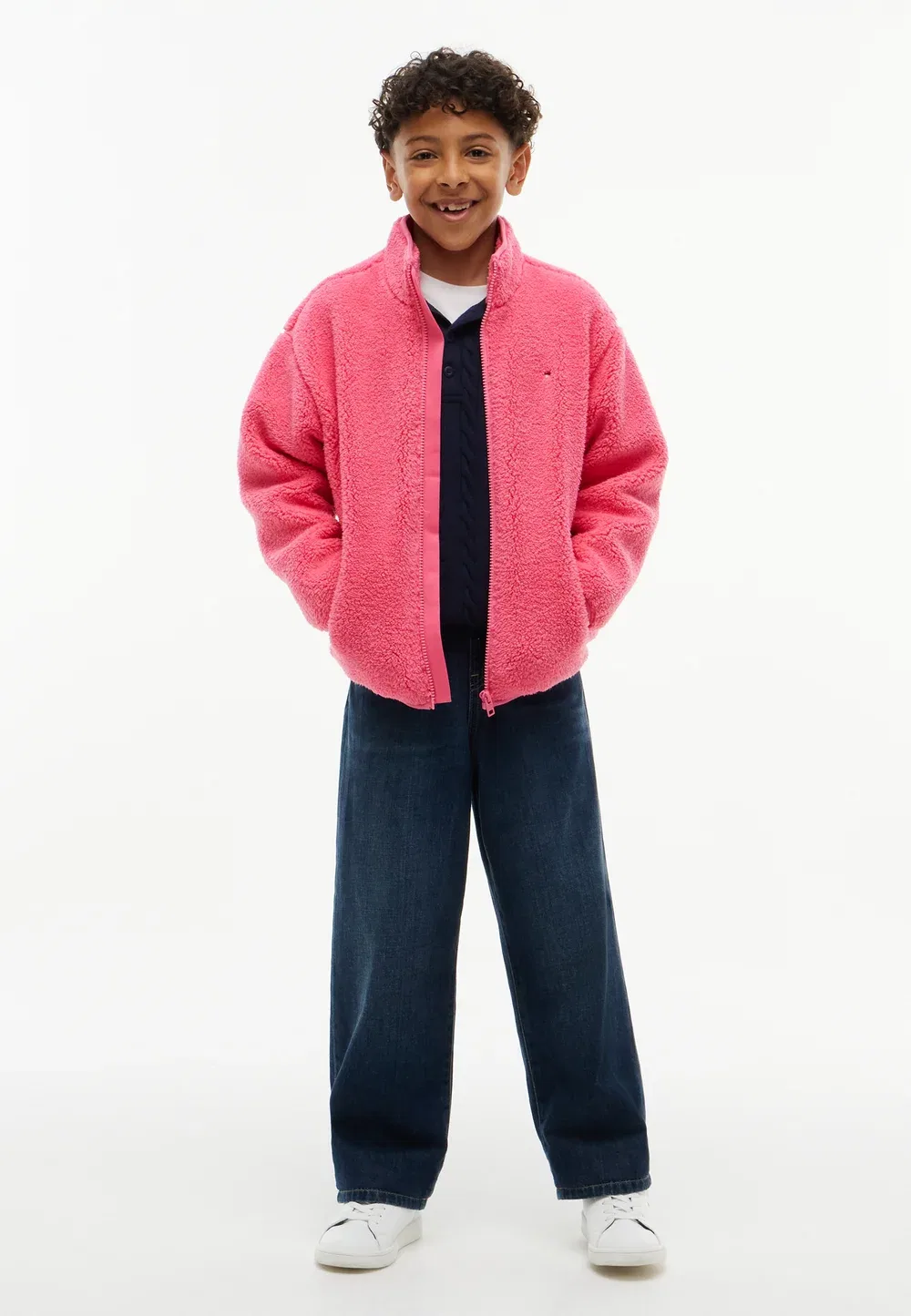 Флисовая куртка с флагом на молнии Tommy Hilfiger, Exotic Pink — фото 2