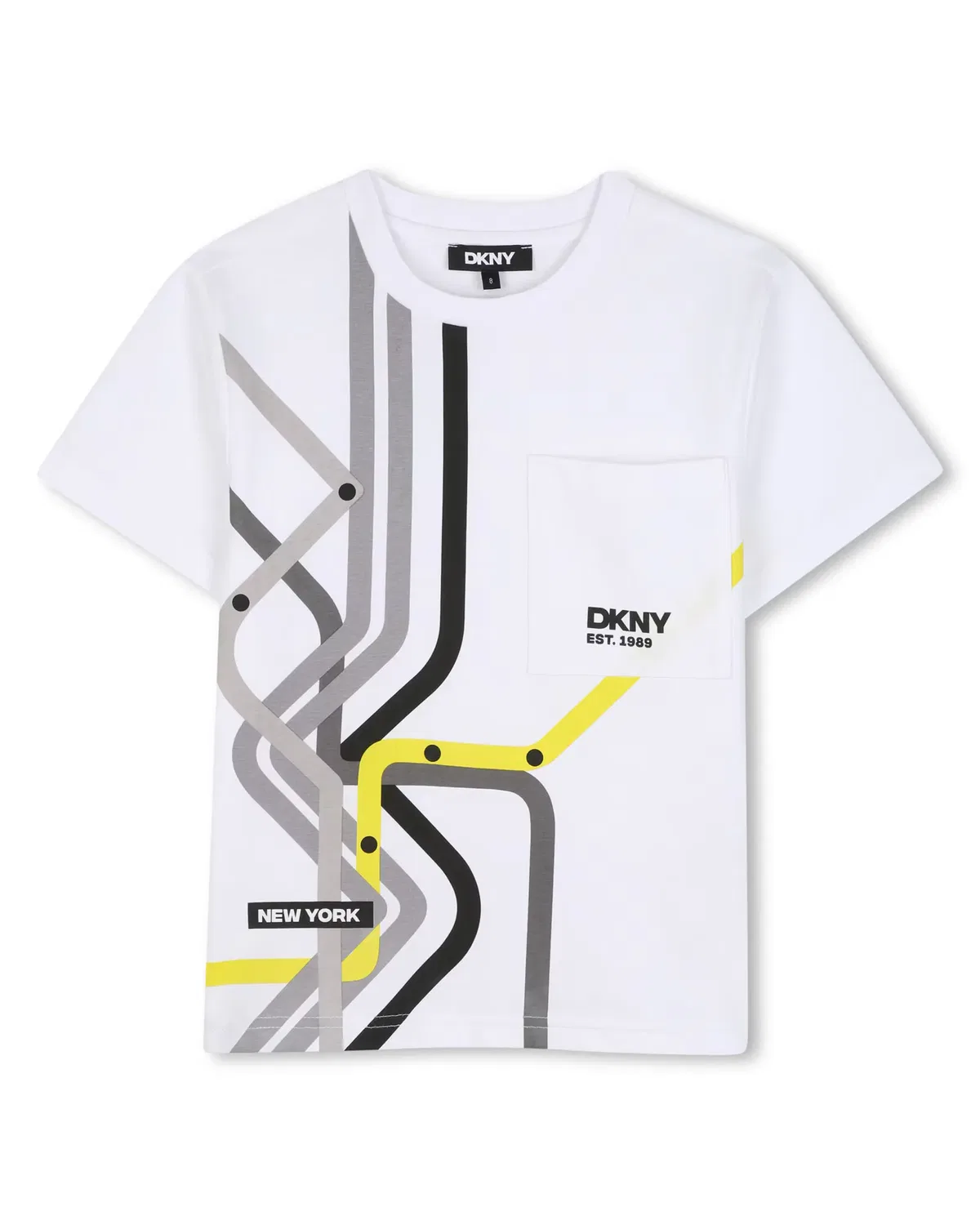Детская футболка с коротким рукавом с принтом DKNY, Blanco