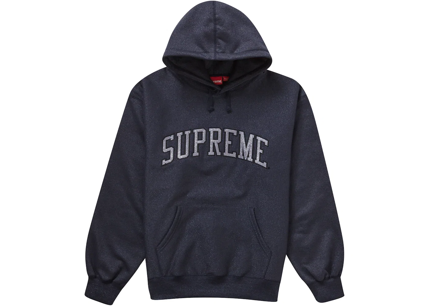 Мужская худи с металлическим принтом Supreme Metallic Arc Hooded Sweatshirt (SS23), Navy