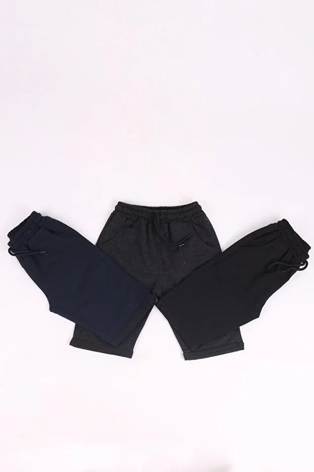 Детские шорты для мальчиков хлопковые 3-Piece boy's basic double leg pocket shorts capri Cosba Kids Wear, Black-Smoked-Lacquvert
