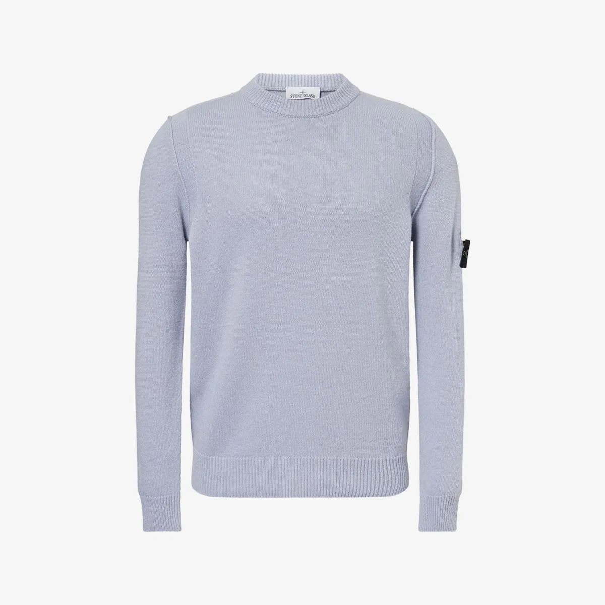 Шерстяной вязаный джемпер с круглым вырезом Stone Island, серый