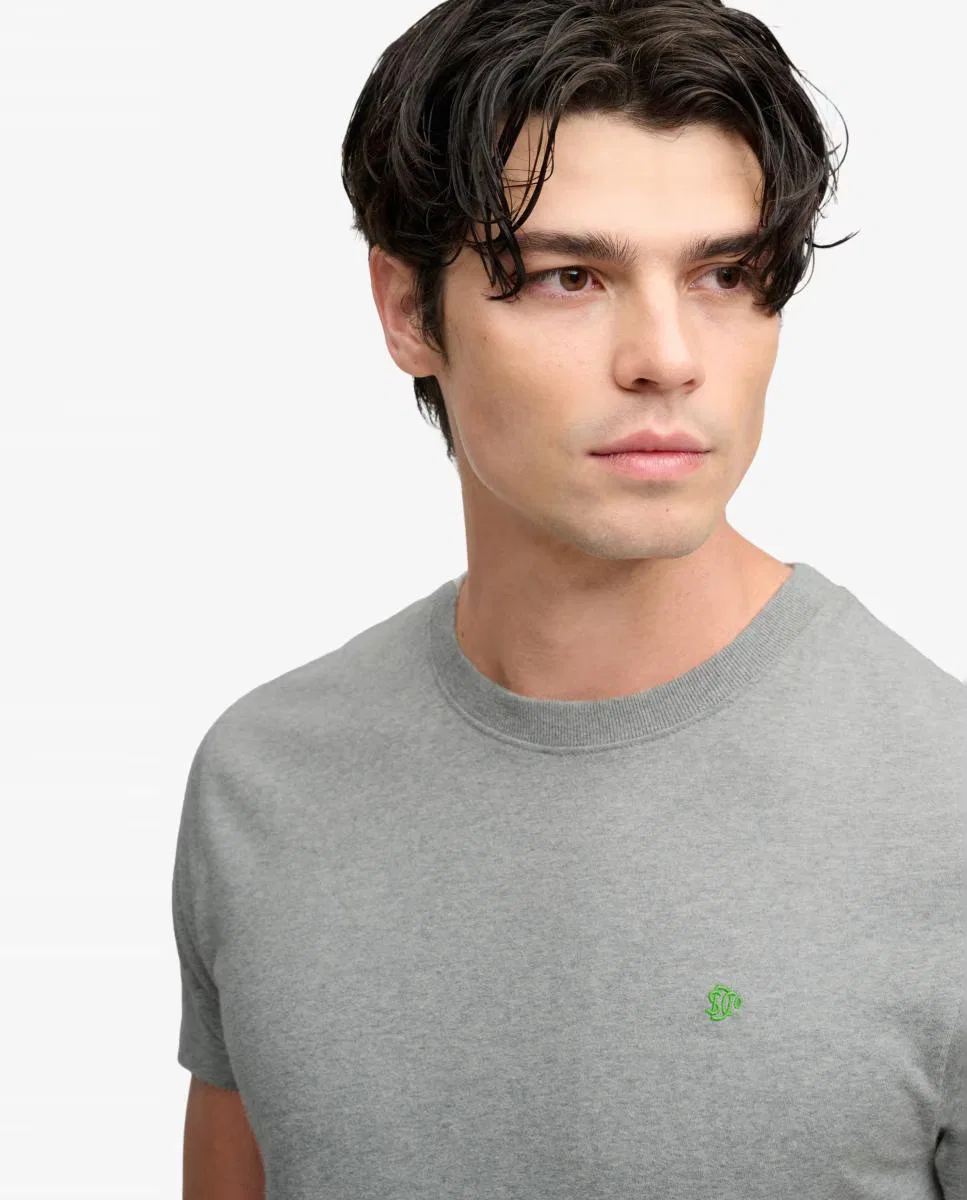 Мужская футболка с вышивкой, Essential Sdco Logo, Superdry, серый — фото 4