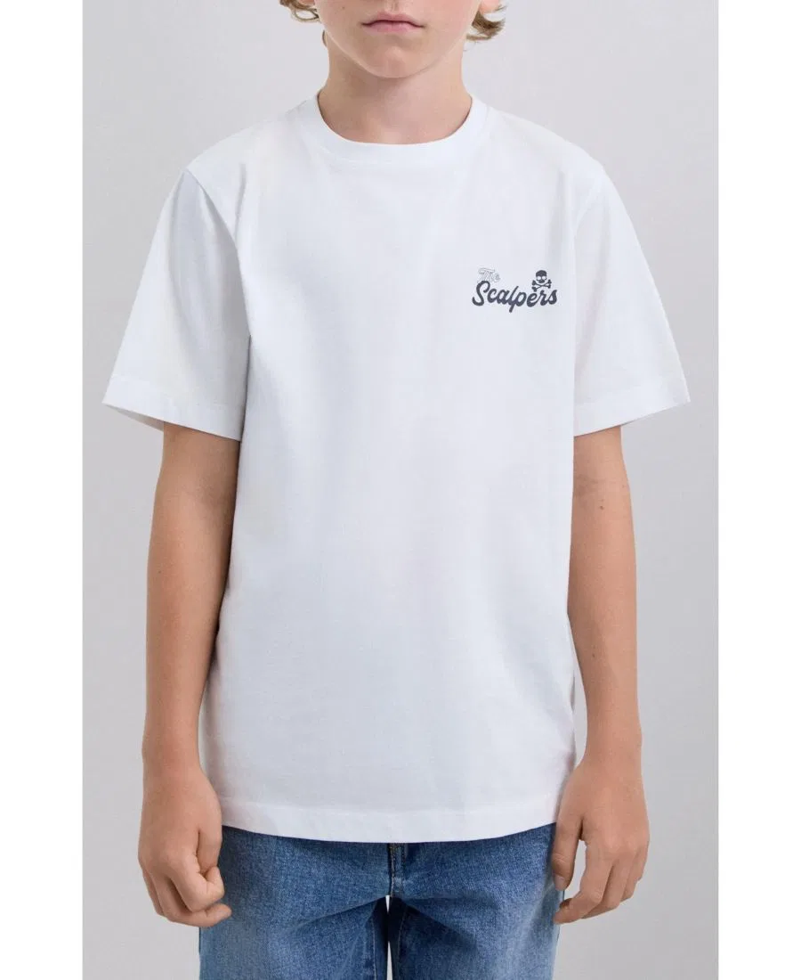 Детская футболка с принтом Kids Journeytee Scalpers, White — фото 3