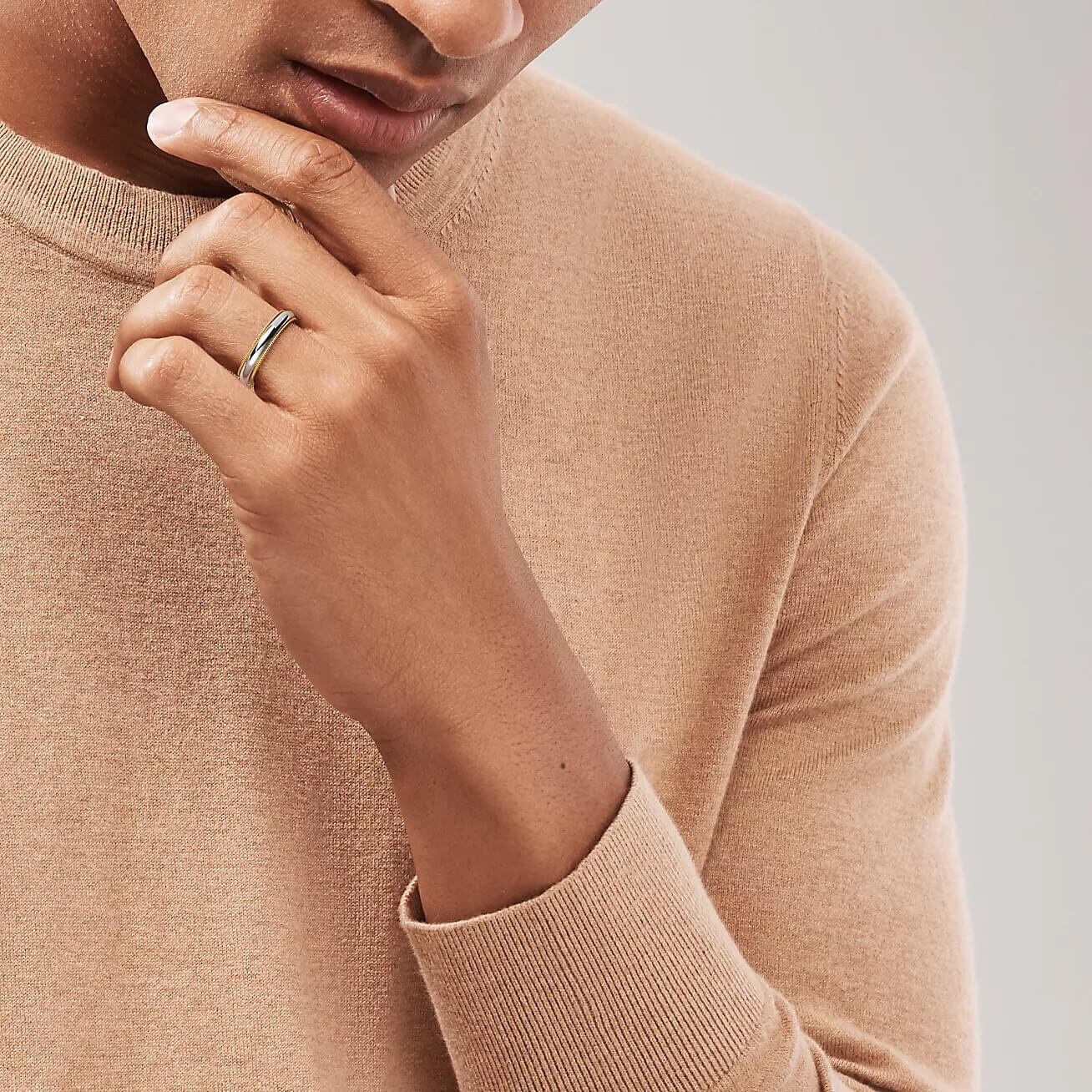 Кольцо Tiffany & Co Together Milgrain Band, платина/желтое золото — фото 3