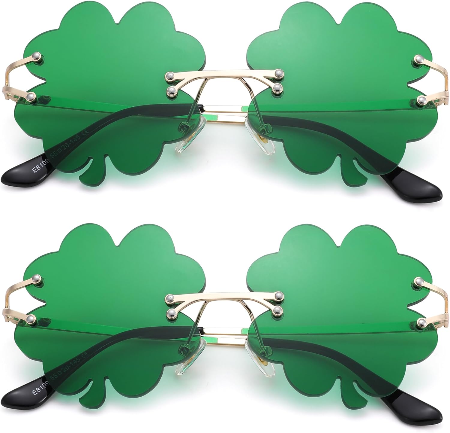 

Солнцезащитные очки Pro Acme ко Дню Святого Патрика, зеленые, с ирландским клевером и четырехлистным узором, в стиле костюма лепрекона для мужчин и женщин, A2 - 2 Pack - Dark Green/Four Leaf Clover