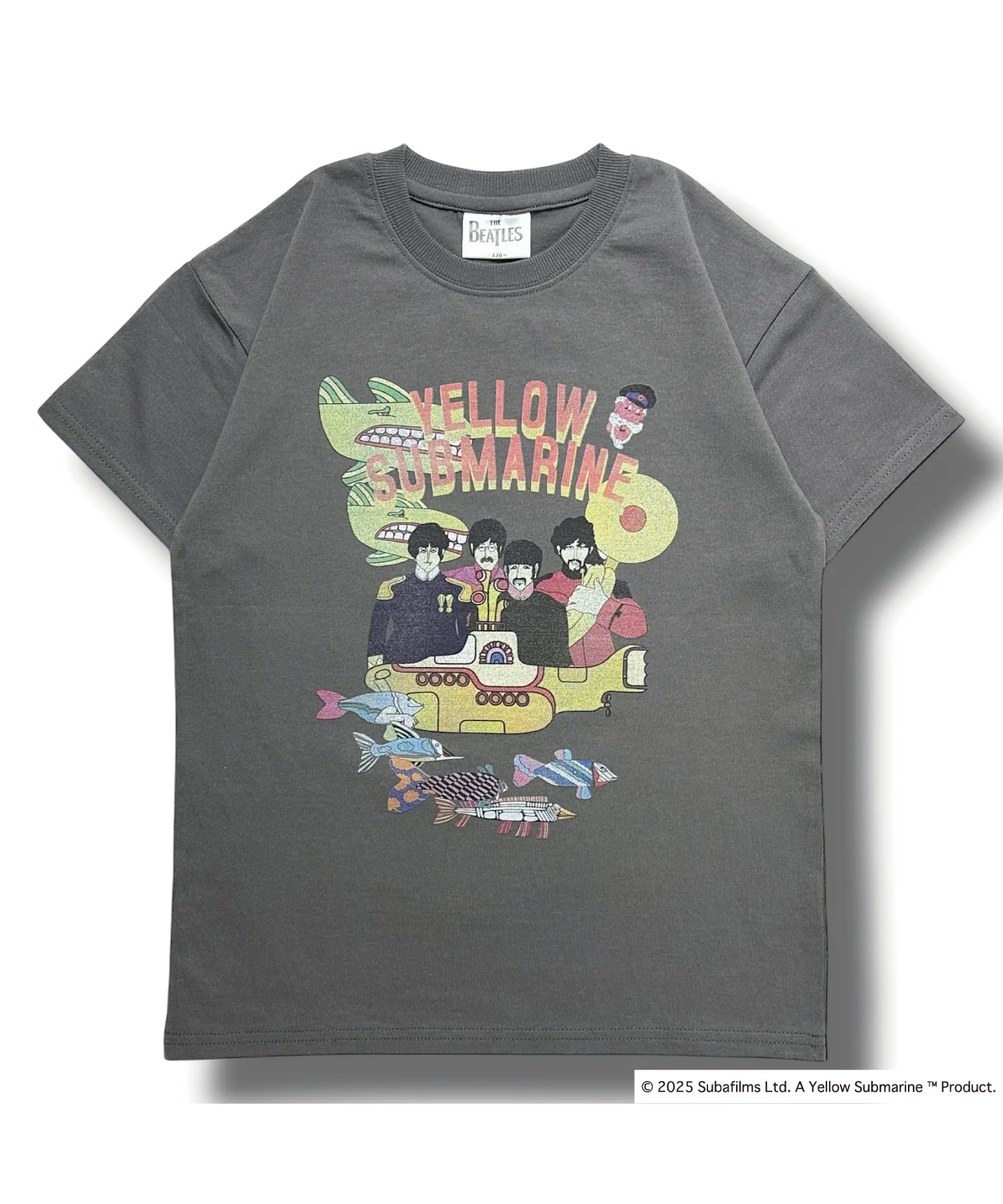 Детская футболка с принтом The Beatles Yellow Submarine JUNKSOUL темно-серый — фото 3