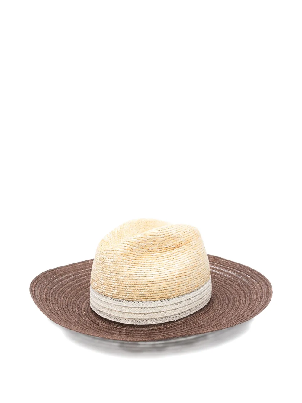 

Соломенная двухцветная панама Borsalino, коричневый