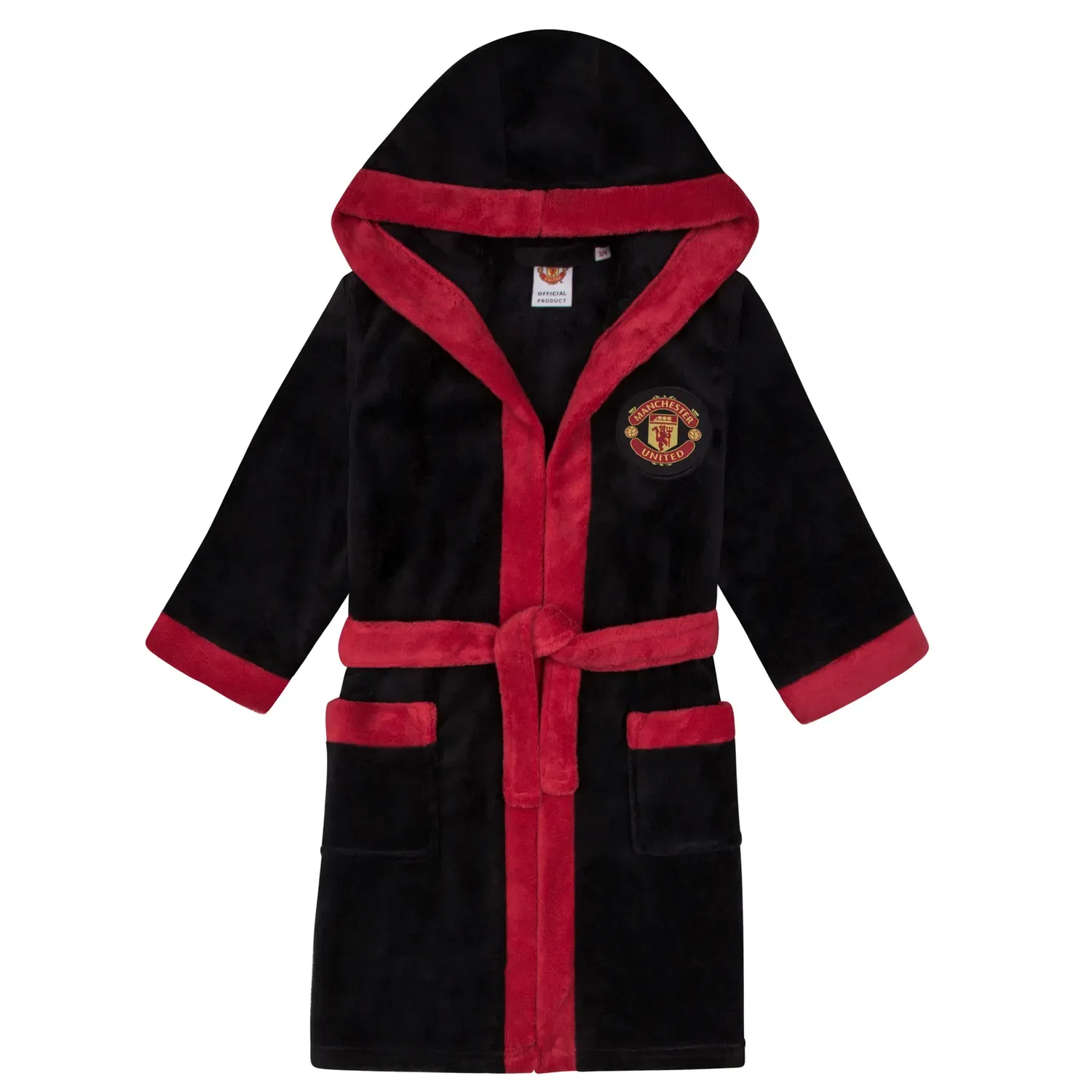 Детский халат с капюшоном Manchester United Manchester United Fc, черный