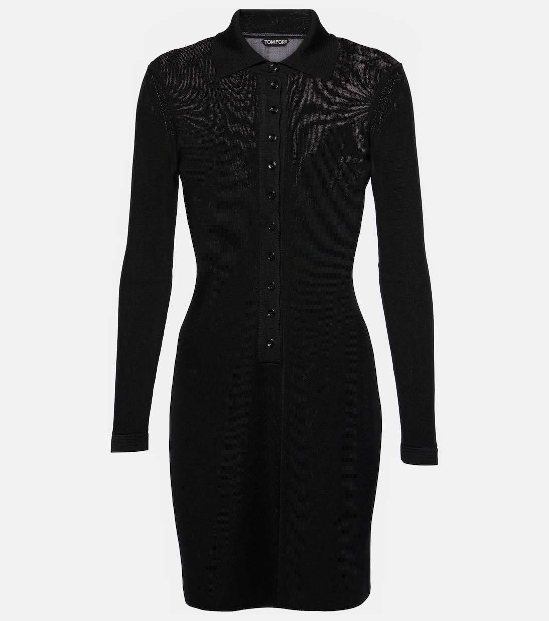 

Платье-поло из ребристой ткани Tom Ford, черный