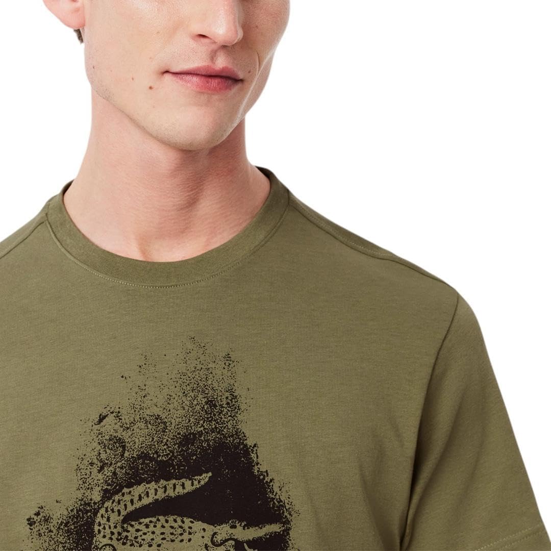 Футболка Lacoste Ultra Dry, мужская, с графическим принтом, хаки — фото 2