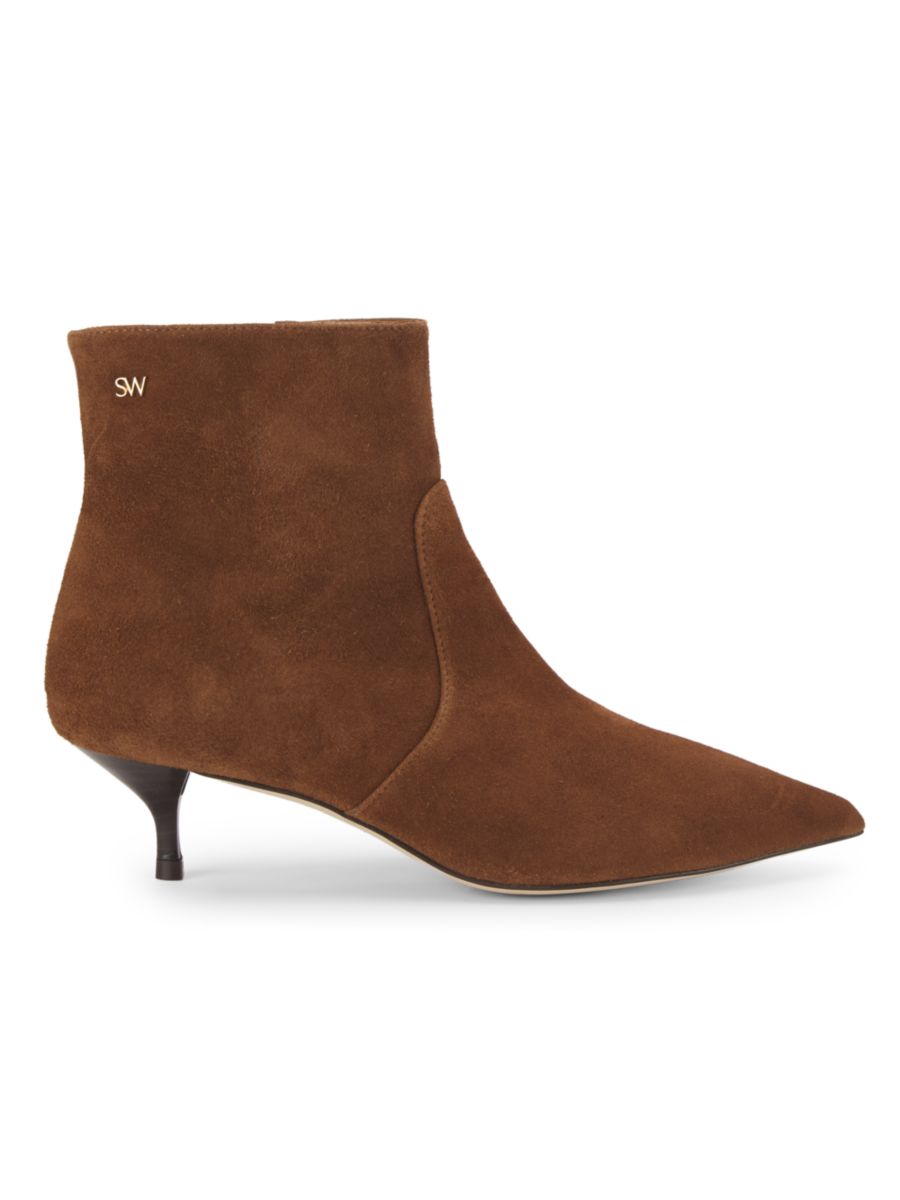 Замшевые ботильоны Mara Kitten Stuart Weitzman, цвет Espresso