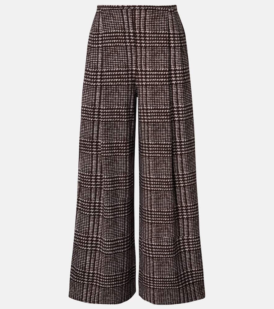 

Брюки с широкими штанинами в клетку принц уэльский Norma Kamali, Chocolate Glenn Plaid