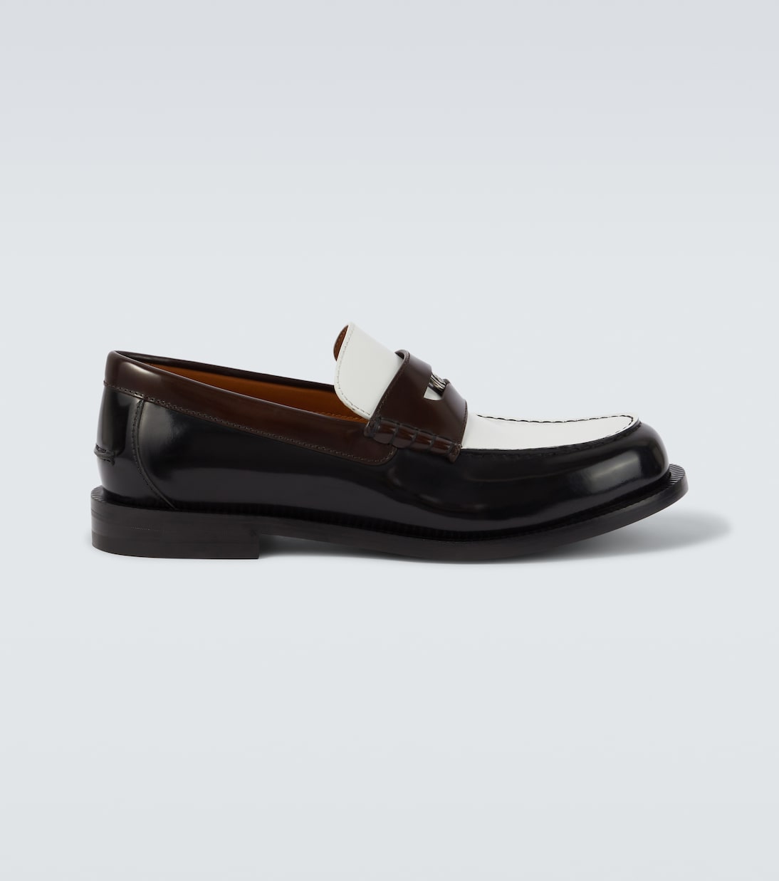 

Двойные G кожаные пенни-лоферы Gucci, Bianco/Nassau/Black