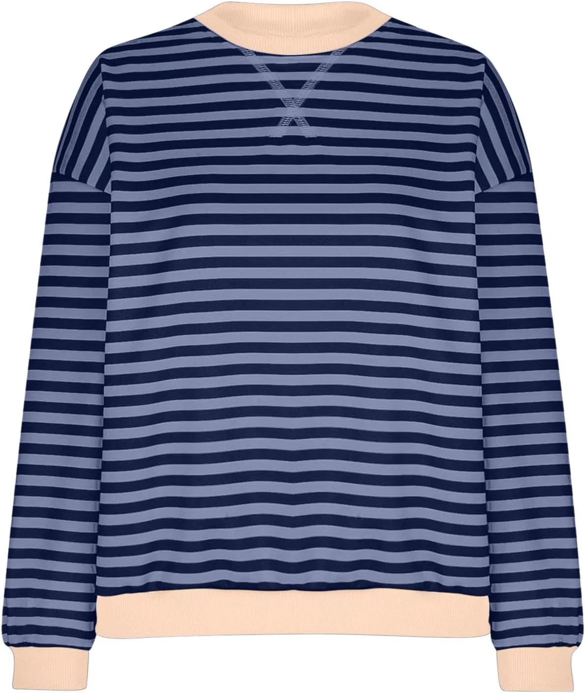 Свитшот женский оверсайз с цветными блоками, Generic, A15 Navy — фото 2