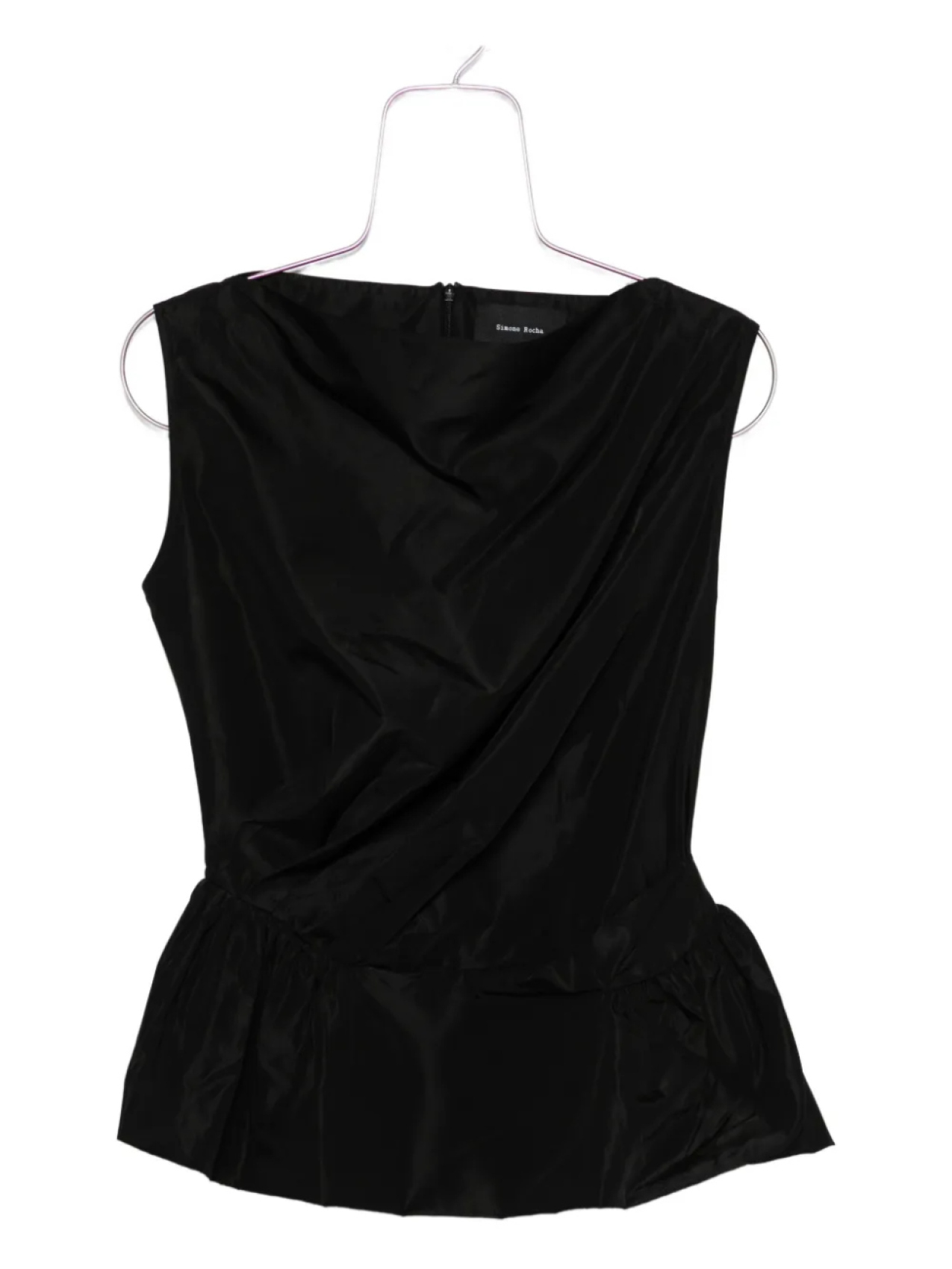 

Топ Simone Rocha с драпировкой и баской, черный