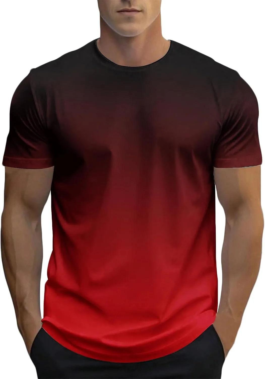 

Мужская футболка с градиентом короткий рукав омбре цвет