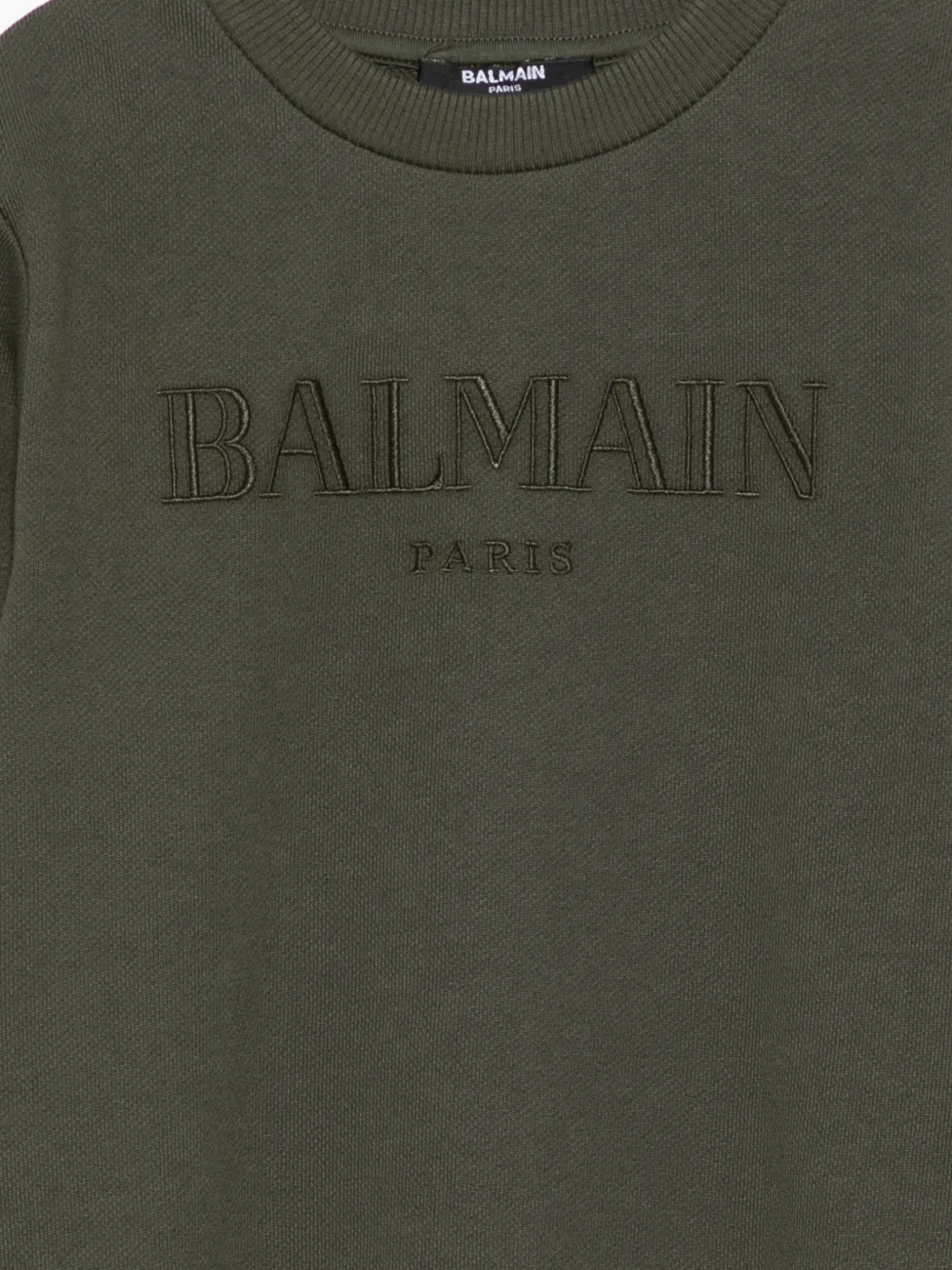 Толстовка с вышитым логотипом Balmain Kids, зеленый — фото 3