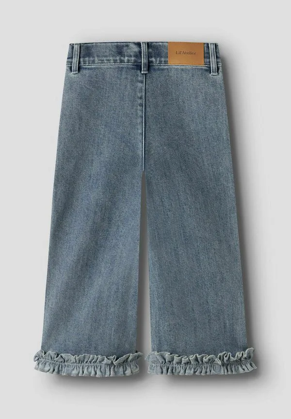 Джинсы свободного кроя с широкими штанинами Lil' Atelier, Medium Blue Denim — фото 4