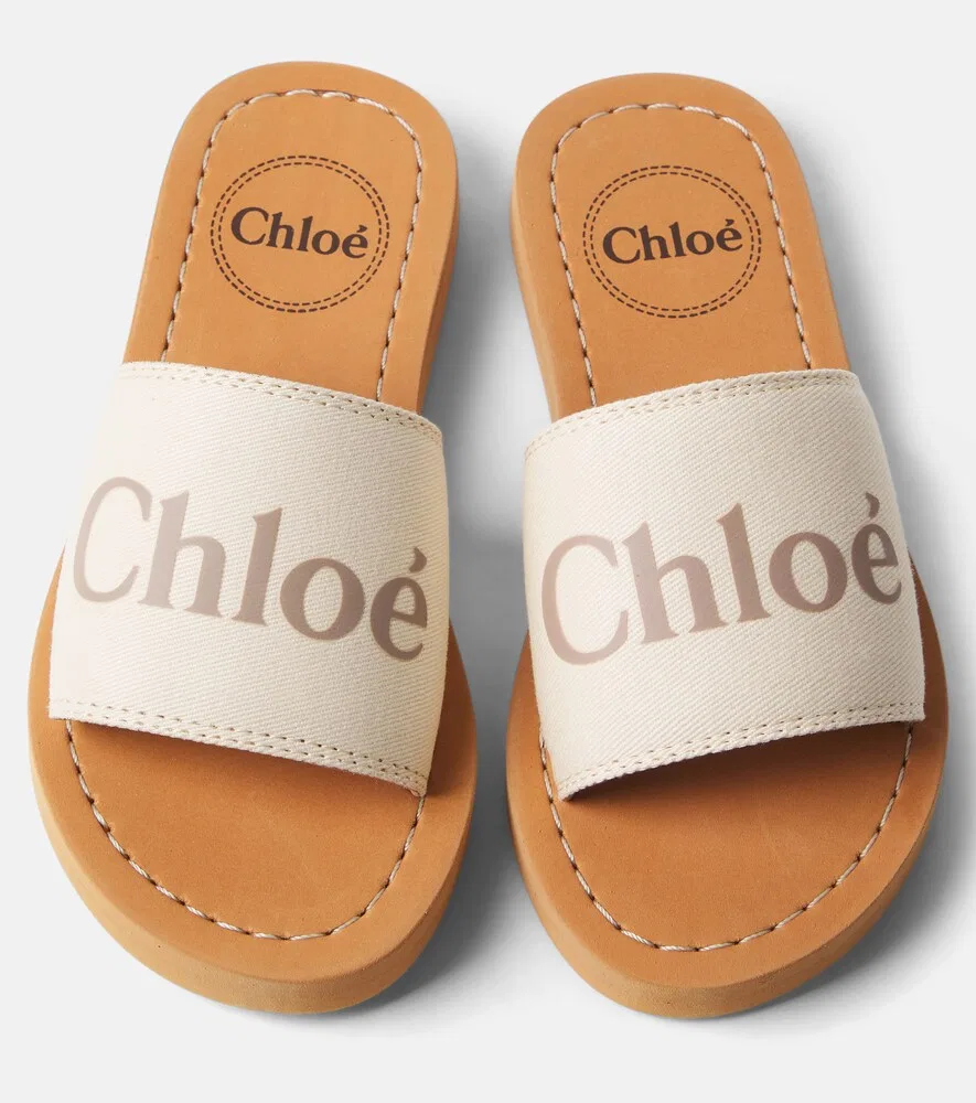 Слайды с логотипом Chloé Kids, бежевый — фото 4