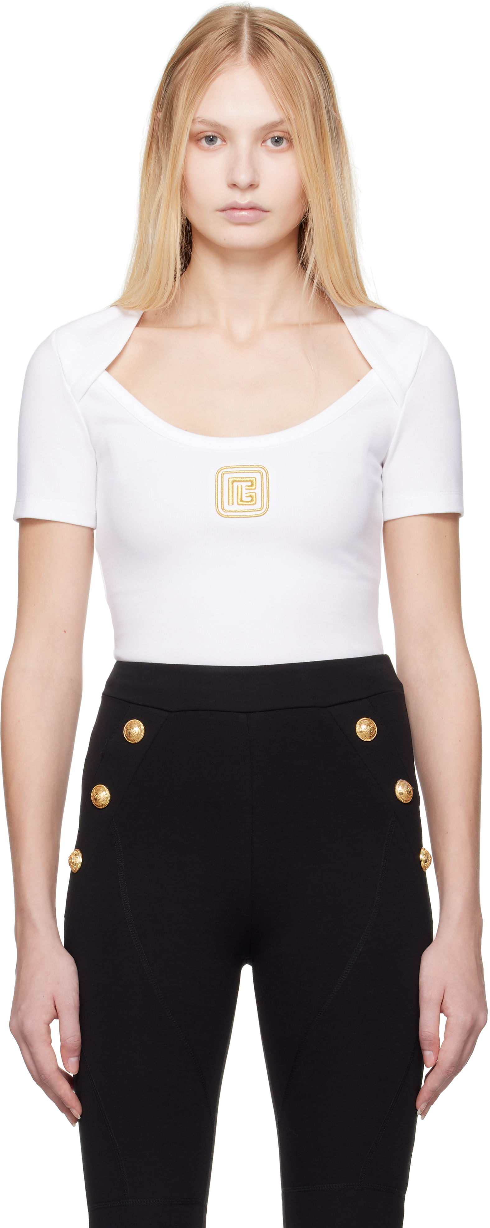

Белая футболка Encolure Ronde Balmain