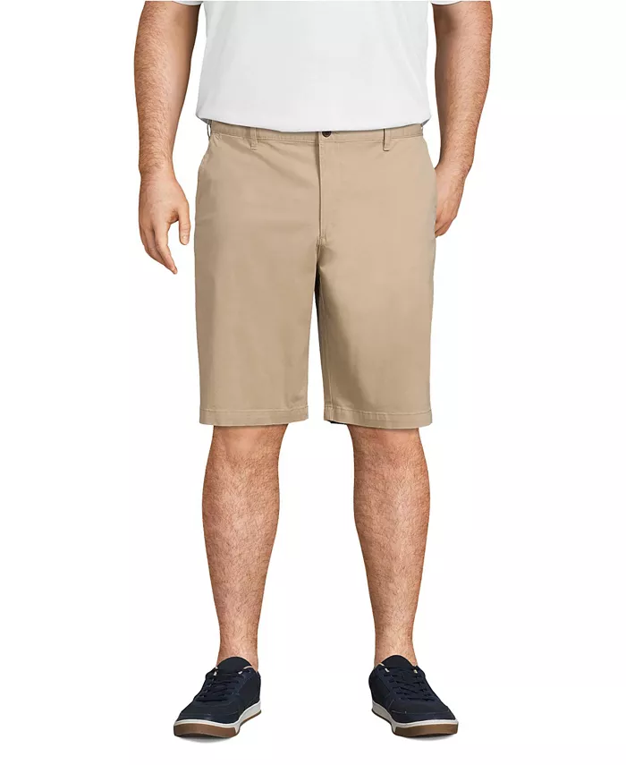 

Шорты-чинос Comfort Waist Stretch Big & Tall с эластичной посадкой, 11" Lands' End, коричневый/бежевый