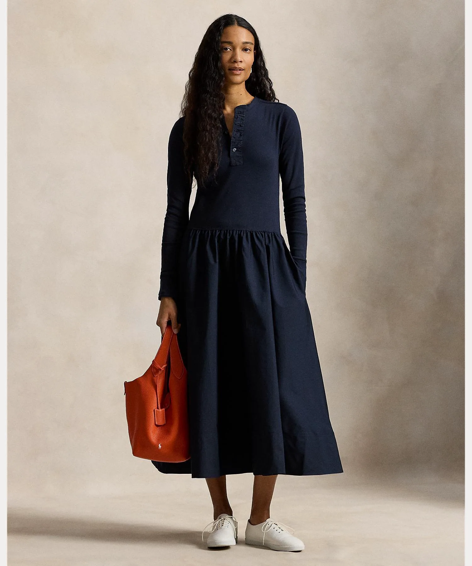 Хлопковое платье-поло Polo Ralph Lauren, 410 Navy