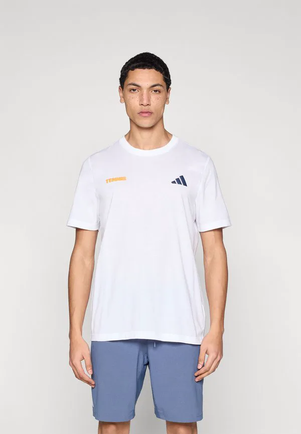 Футболка с принтом "горячее яйцо" (спортивная) Adidas Performance, White — фото 3